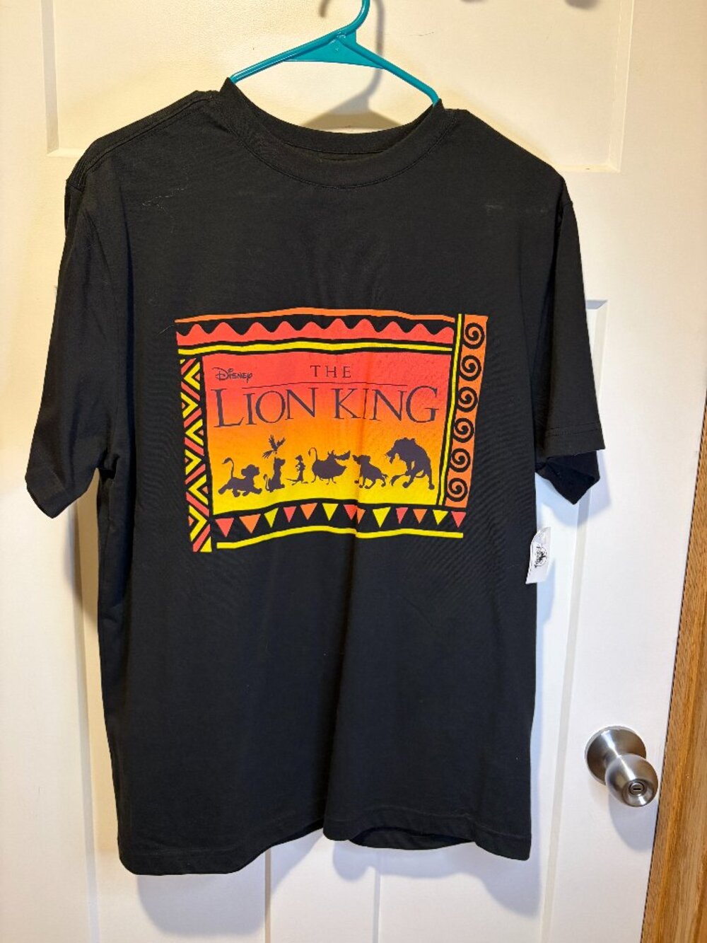 Disney The Lion King Simba Timon Pumbaa Black Graphic T-Shirt Medium NWT